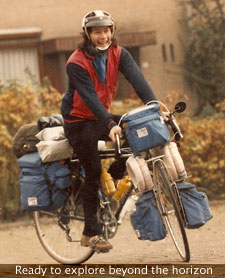 Tjoan on a fully packed bicycle